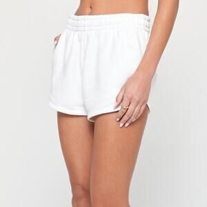 Spiritual Gangster White Cotton Lounge Sadie Terry NWT Shorts w Pockets - Size S
